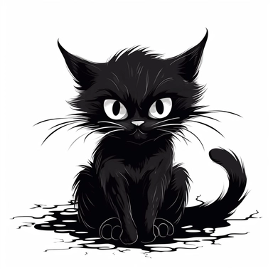 clipart of black cat, halloween, white background