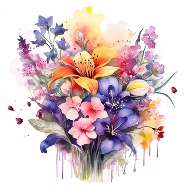 Let your imagination run wild by combining different flower species to create fantastical hybrid blooms. Merge the characteristics of multiple flowers into one unique and stunning watercolor clipart composition.