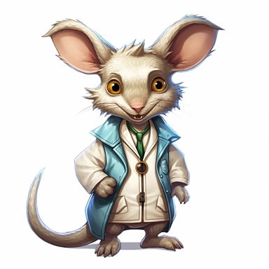 Adorable cute fantasy kangaroo dressed like a doctor, nursery art, clipart image, lineart image, white background, very detailed, 8k