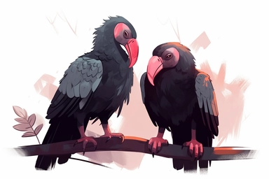 Cute California condor in valentine Day clipart, cartoon, white background,