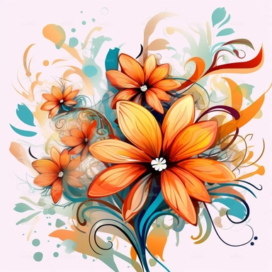 abstract flowers clip art