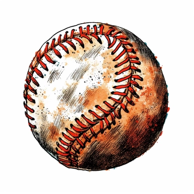 baseball ball clipart, color drawing, high quality, white background