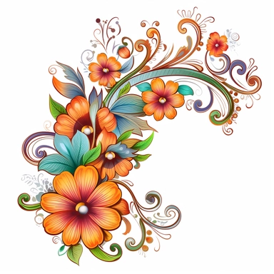 clip art, ornate flowers, christian theme, blank white background