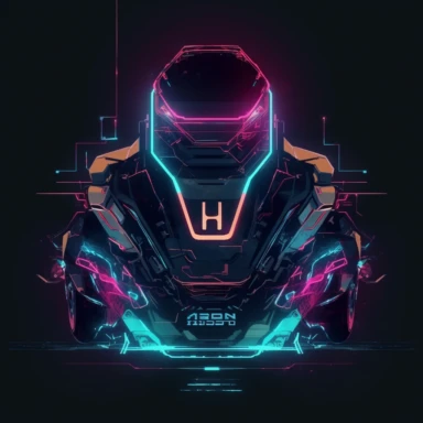honda in the future, cyberpunk, 2d, logo clipart