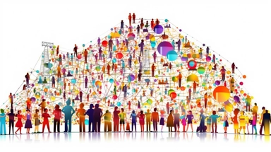 pixar style clipart, intricate, colorful, rainbowcolor, pop, social network connection concept, community, white background