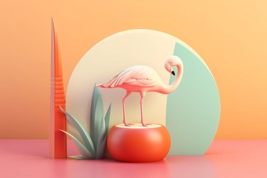 3d abstract summer nature beach object clipart with Gradient Color Overlay Background, minimal, soft color, artistic, high resolution, 8K,