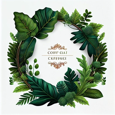 forest greenery frame clipart, pvc carving
