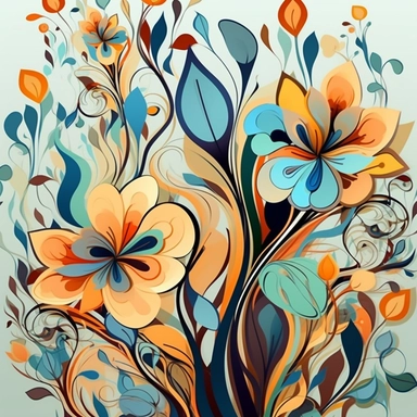 abstract flowers clip art