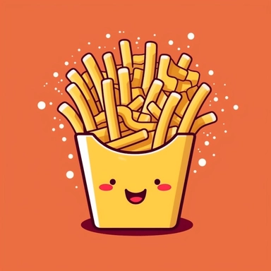 kawaii french fries clipart