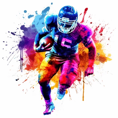 clipart, vector, american football players, graphic, lots of colors, splash