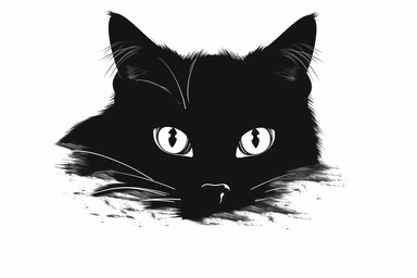 cat outline clipart, white background