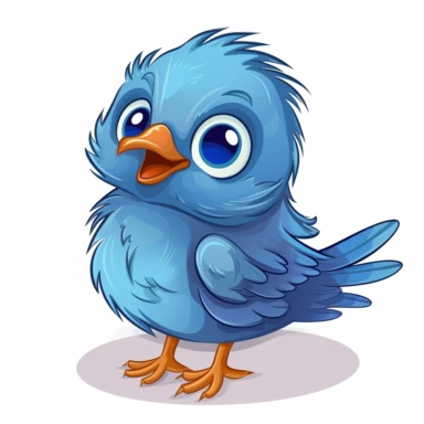 Clipart of a cute baby bird, full body