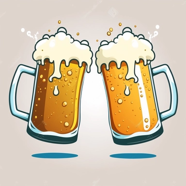 the same 2 mugs beer cheer, clip art vector