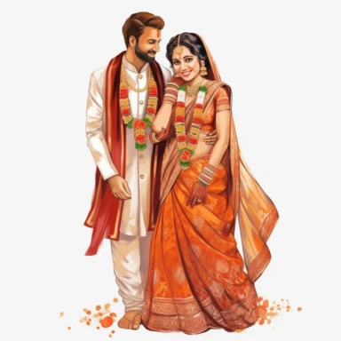 indian,clipart, wedding clipart,cartoon art [full body] [ornaments] [hyper Real]
