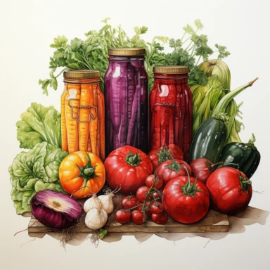 vegetable seed packages, watercolor, clipart