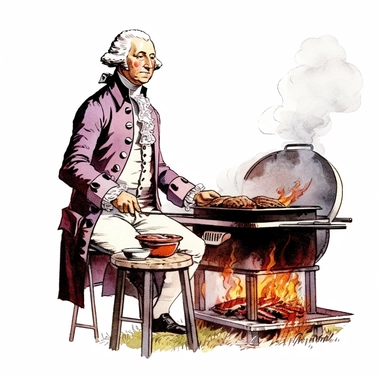clip art, george washington bbq, white background