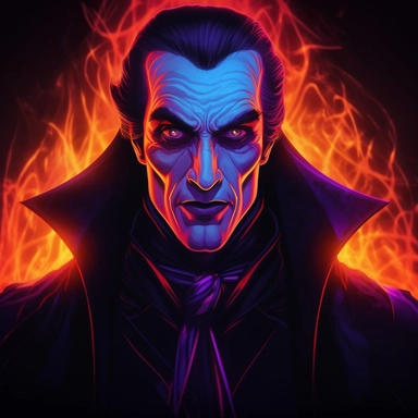 dracula, glowing eyes, clipart, Halloween, glow in the dark, neon, uhd, vivid, colorful, highly detailed