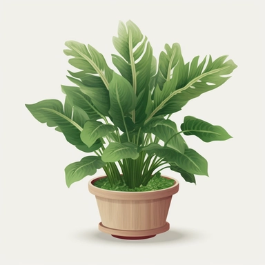 Clipart, vector, potted plant, with transparent background