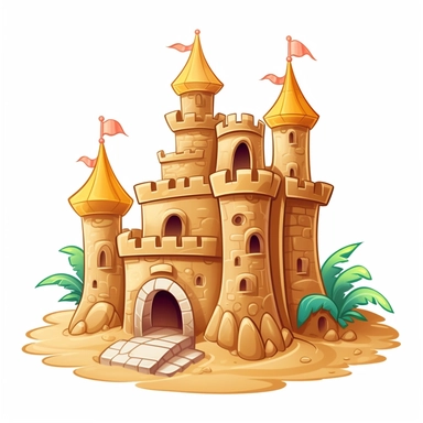 cute small sand castle clipart