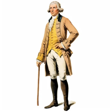 full profile arms and legs of Ethan Allen, American history, clipart