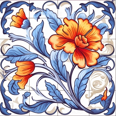 Clipart,Floral header design, white background, tile
