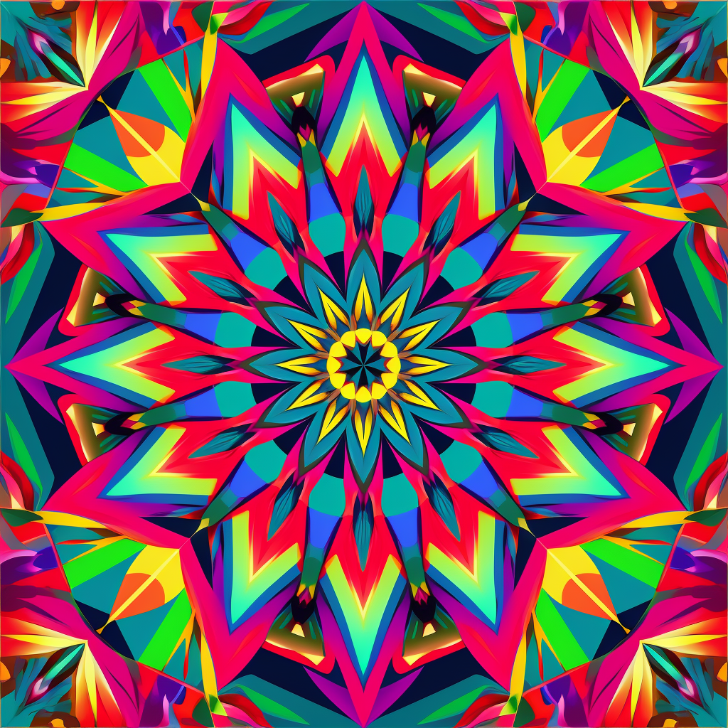 a kaleidoscope of bright colors in an exotic style shapes within clipart no fonts no words no letters