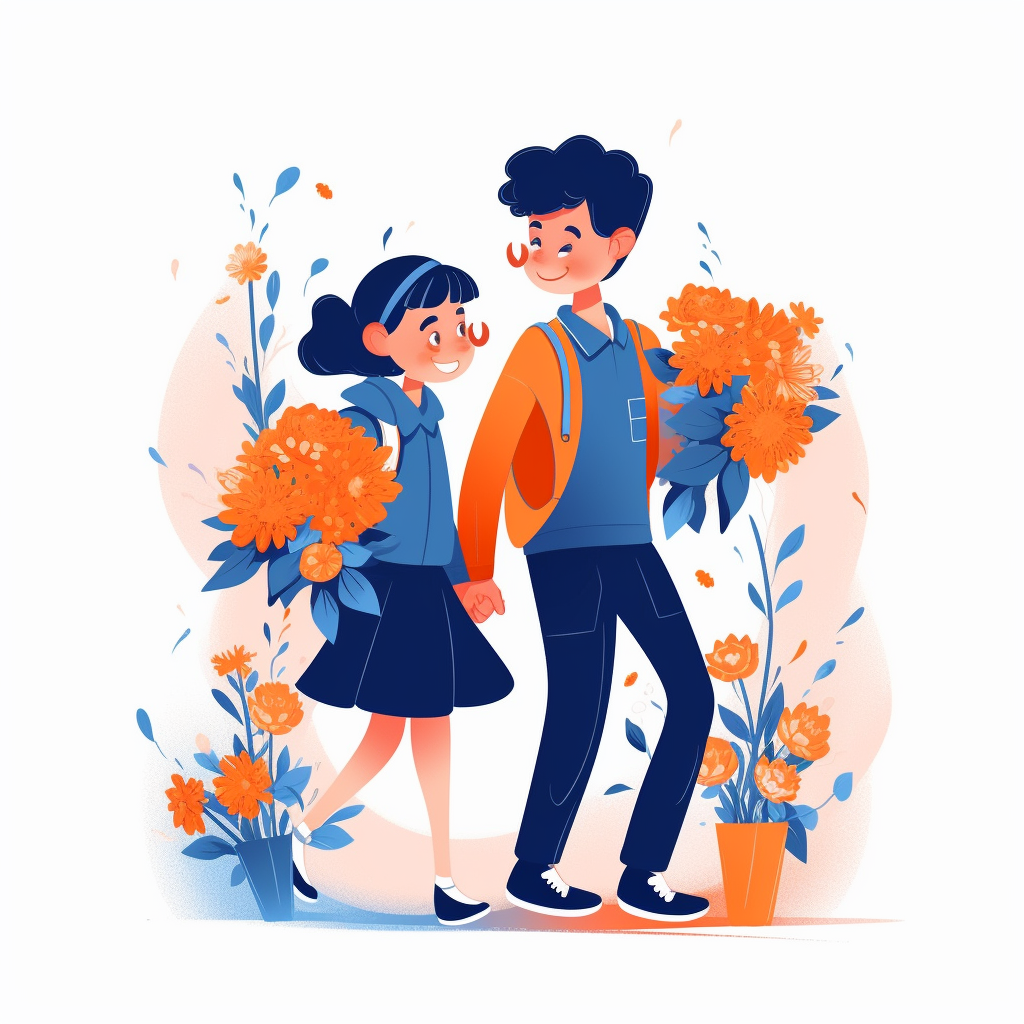 children going to school clipart