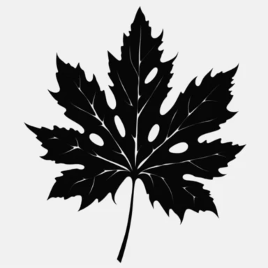 black silhouette leaf clipart