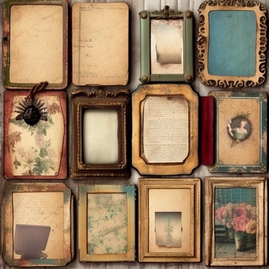 Vintage Photo Album Frames instant download ephemera, printable, digital collage, diary/junk journal, altered art, mixed media, clipart