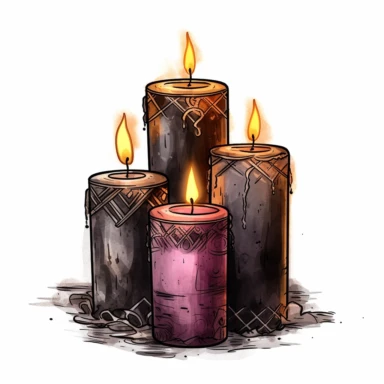 battery operated candles witchy vibe clipart on white background