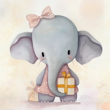 Cute patchwork plush toy elephant watercolor pencil clipart for decorating baby nursery, polka dots ears, painting, drawling, children’s illustration, folk art, whimsical, cartoon, caricature, adorable, friendly, dreamy, ethereal, bright varied pastels