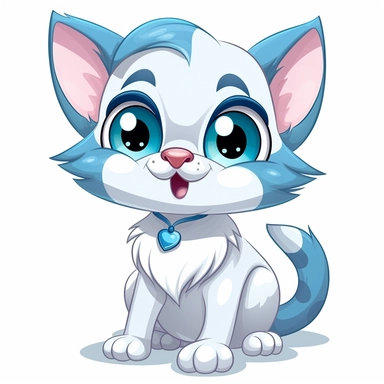 Clipart of a Cute Cartoon Cat