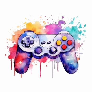 watercolor oldschool nintendo controller clipart