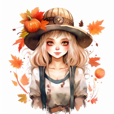 instagram influencer pilgrim, folk art, watercolor, clipart elements, kawaii, white background, dustin nguyen