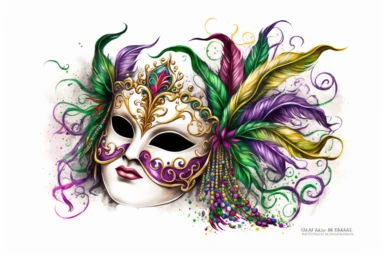 mardi gras illustration, clip art white background