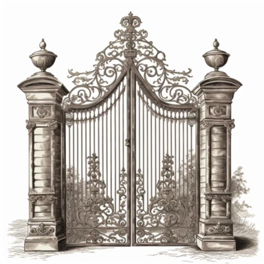 a clipart of an iron gate