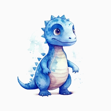 cute watercolor hard drawn minimal 2d dinosaur clipart illustration 8K