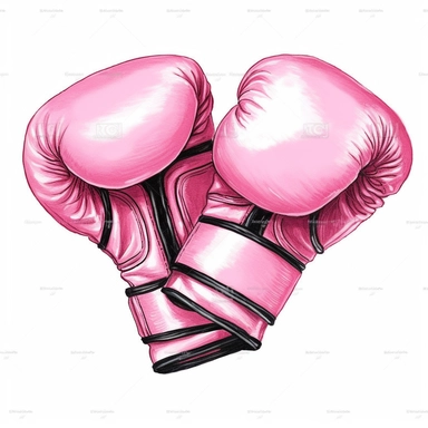 light pink boxing gloves clipart