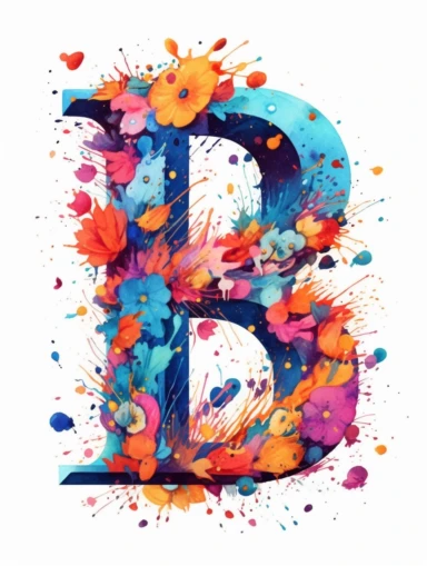 The capital letter B:in the Artistic style, clipart for nursery, vibrant colors,Vector, white background,Solid Background, Sharpness and clarity,masterpiece, trending on Artstation and Dribbble.