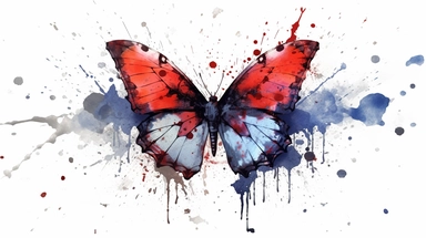 one butterfly colorful on a white background, in the style of florian nicolle, realistic clipart, serge marshennikov, orange, fantastical creatures, sky-blue and maroon, conceptual painting, no watermark, text,,professional lighting,cinematic lighting, long shadows, saturated contrast, hyperdetailed,32k,v--5.0