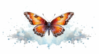 one butterfly colorful on a white background, in the style of florian nicolle, realistic clipart, serge marshennikov, orange, fantastical creatures, sky-blue and maroon, conceptual painting, no watermark, text,,professional lighting,cinematic lighting, long shadows, saturated contrast, hyperdetailed,32k,v-- 5.1