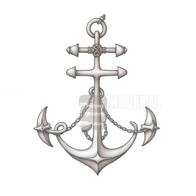 2 medieval anchors heavy 150 kg Clipart watercolor without details minimalist, white background,