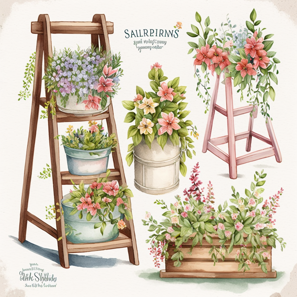 cute ladder cliparts