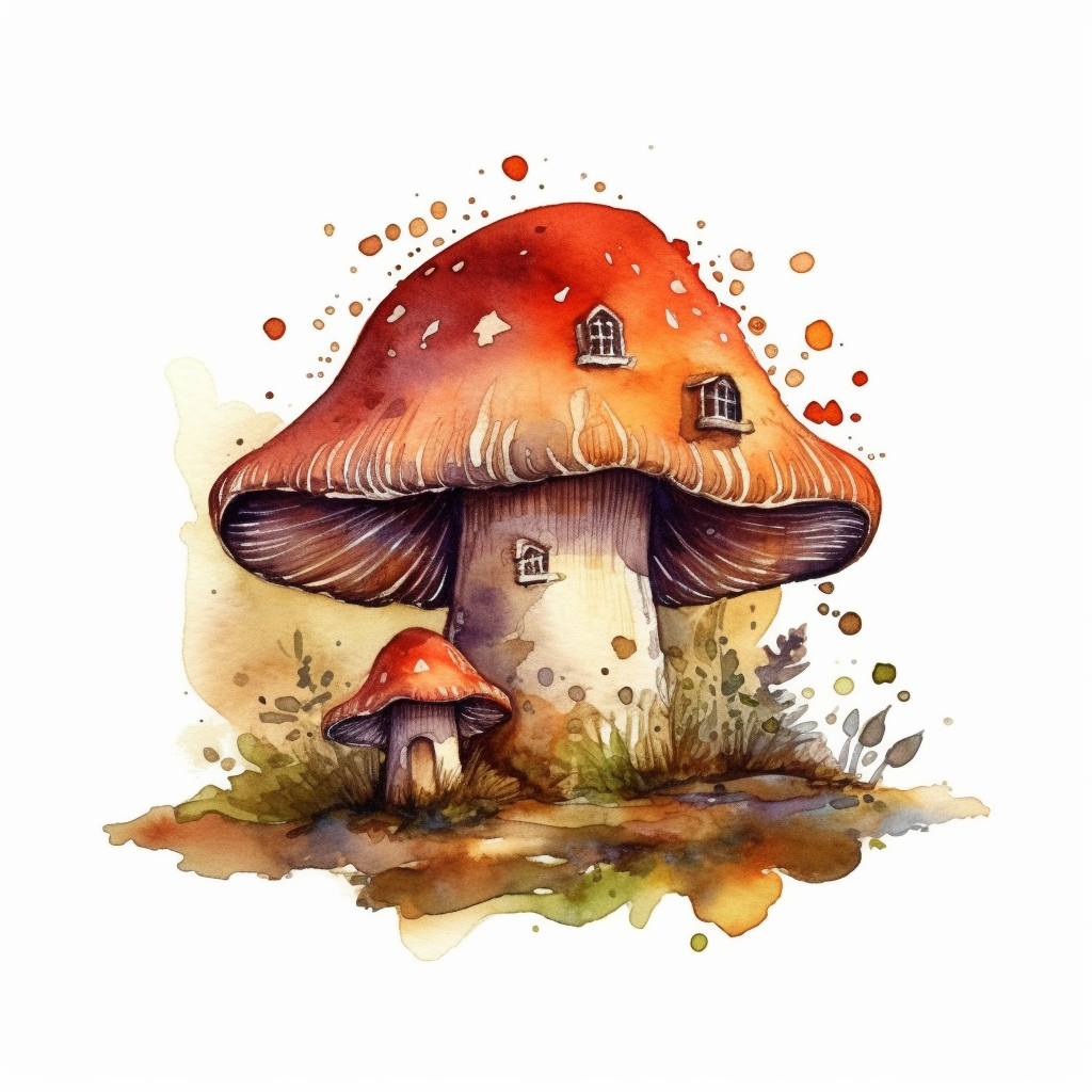 mushroom home cliparts