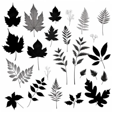 black silhouette leaf clipart