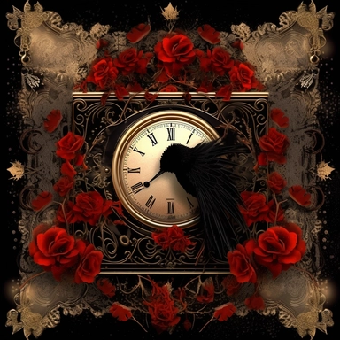 Anniversary greeting card clip art HD, Magical, gothic style