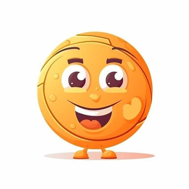 fantasy happy cute basketball player face, cartoon, clipart, mascot, isolated on white background