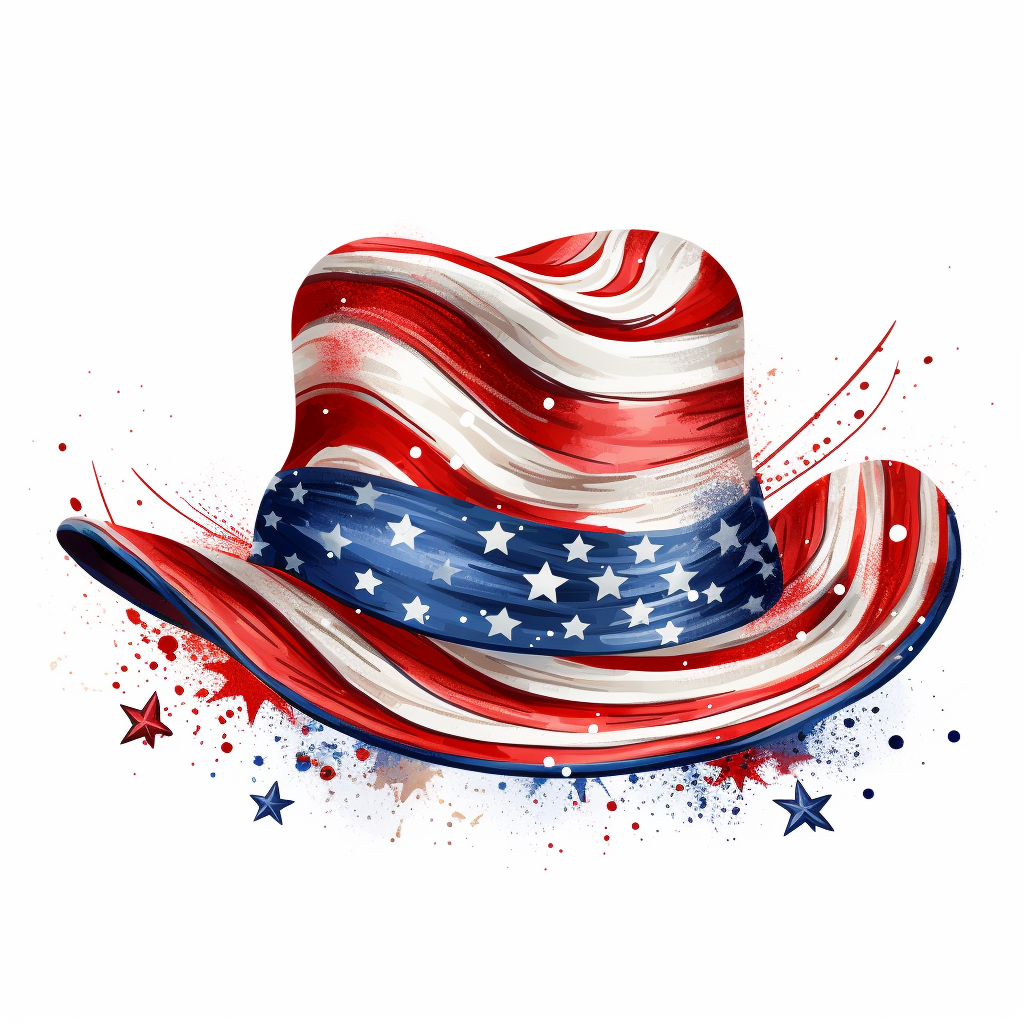 4th of july hat clipart, white background, american flag based designs ...