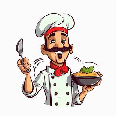 chef,cartoon,doodle,clipart,whitebackground