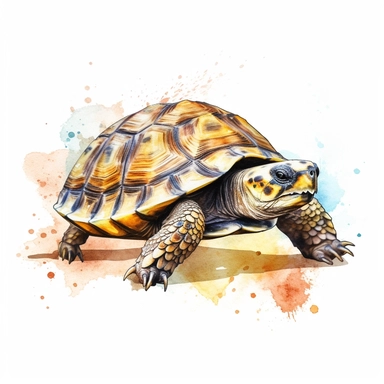 watercolour illustration free brushstrokes, beautiful and joyful, turtle, mark brooks, naturecore, animal clipart, isolated on a white background